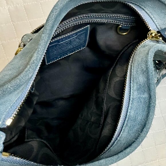 COACH Vintage Legacy Soft Slim Suede Duffle Crossbody 2004 Chambray Blue 1419 - Picture 8 of 15